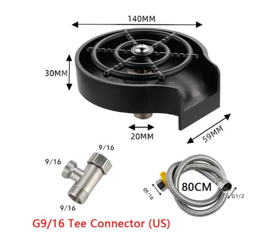 TurboRinse™ – High-Pressure Glass & Cup Cleaner for Sink.